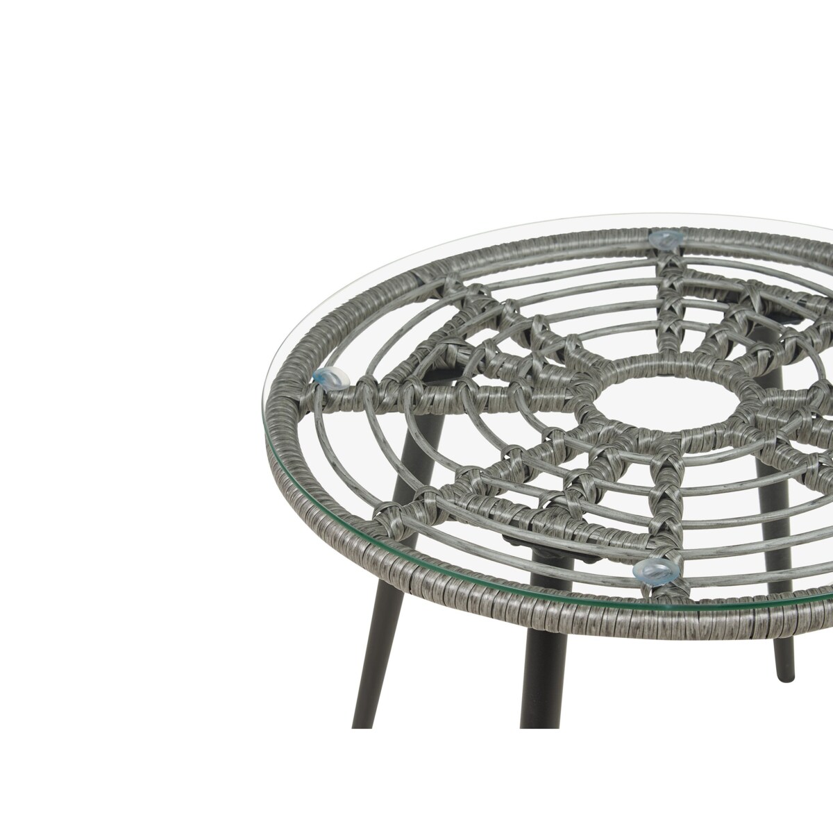 Zestaw mebli balkonowych z poduszkami LAURETO Technorattan Szary