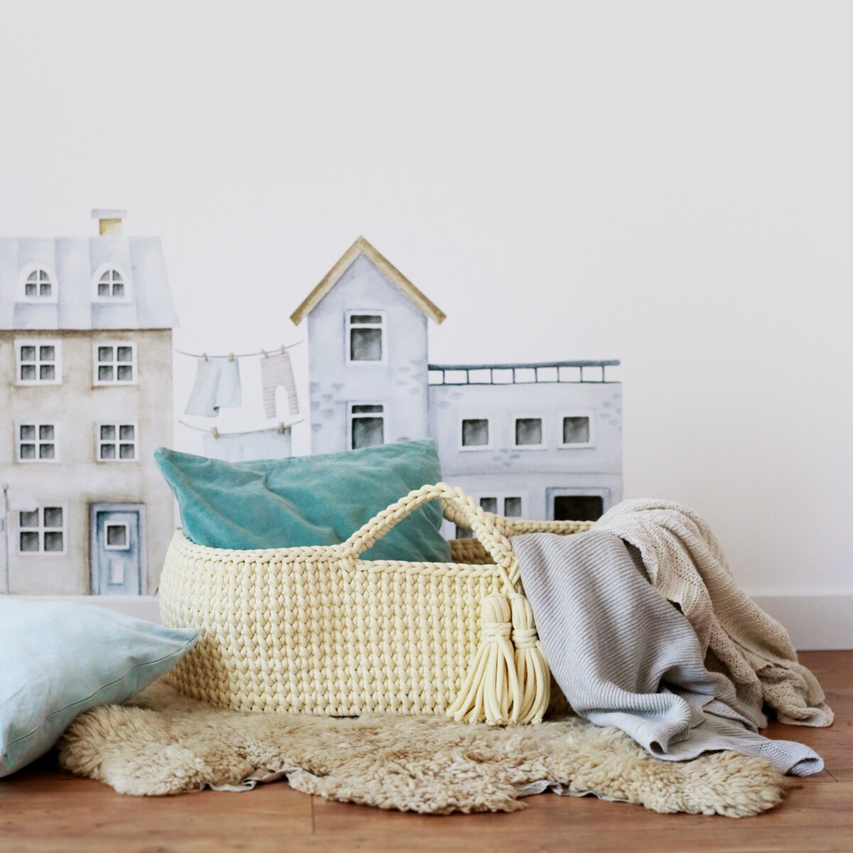 Kosz Mojżesza Happy Moses - Kremowy