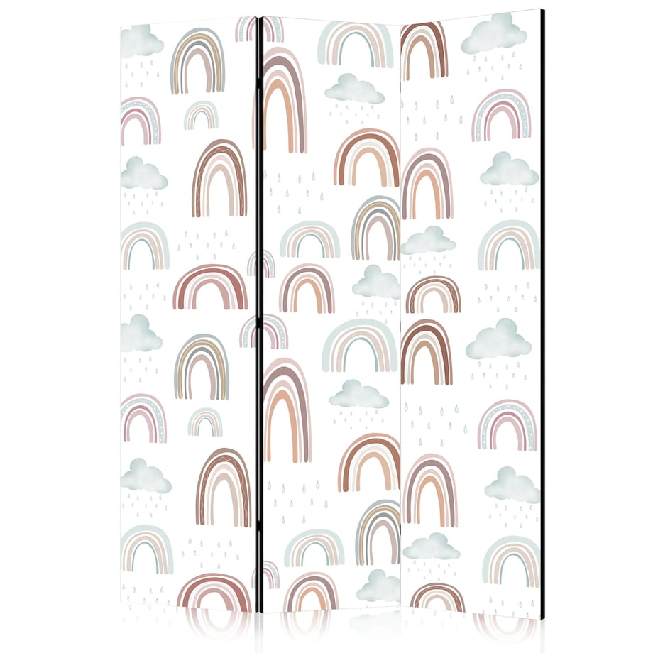 Parawan dwustronny Dla dzieci 135x172 cm 3-częściowy biały