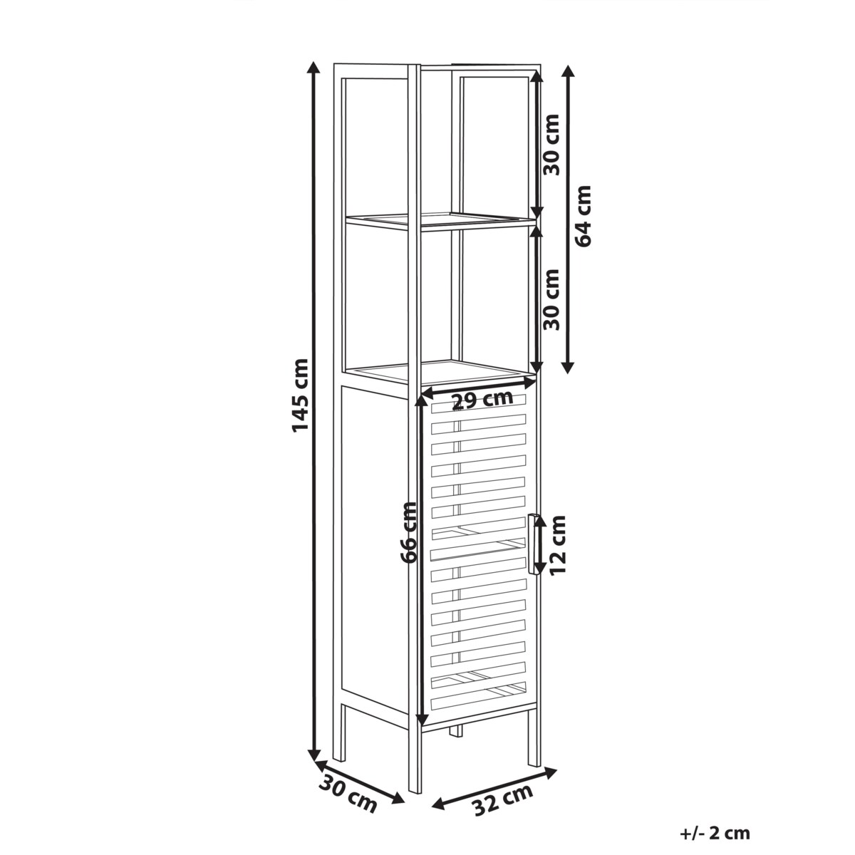 Regał OWASSO Drewno bambusowe Biały