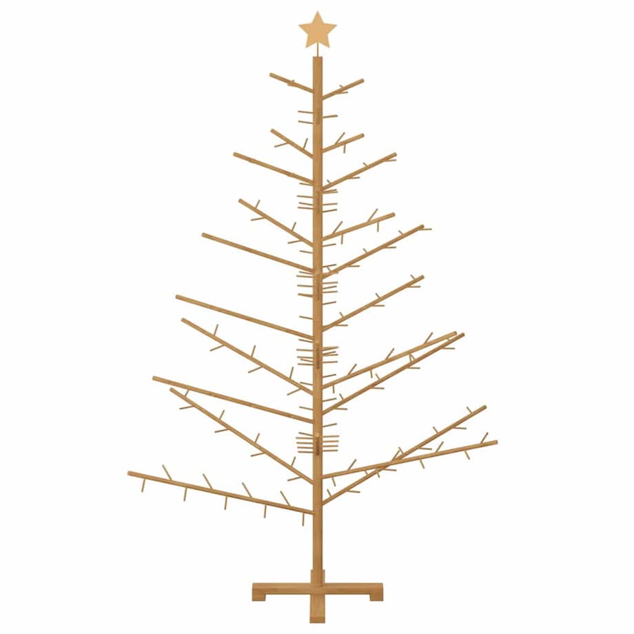 vidaXL Drewniana choinka z podstawą Brązowy 180 cm Lite drewno sosnowe