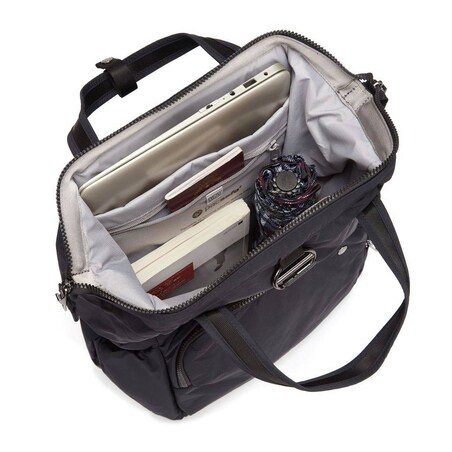 Plecak damski na laptop, antykradzieżowy Pacsafe Citysafe CX 17 l - czarny, z econylu