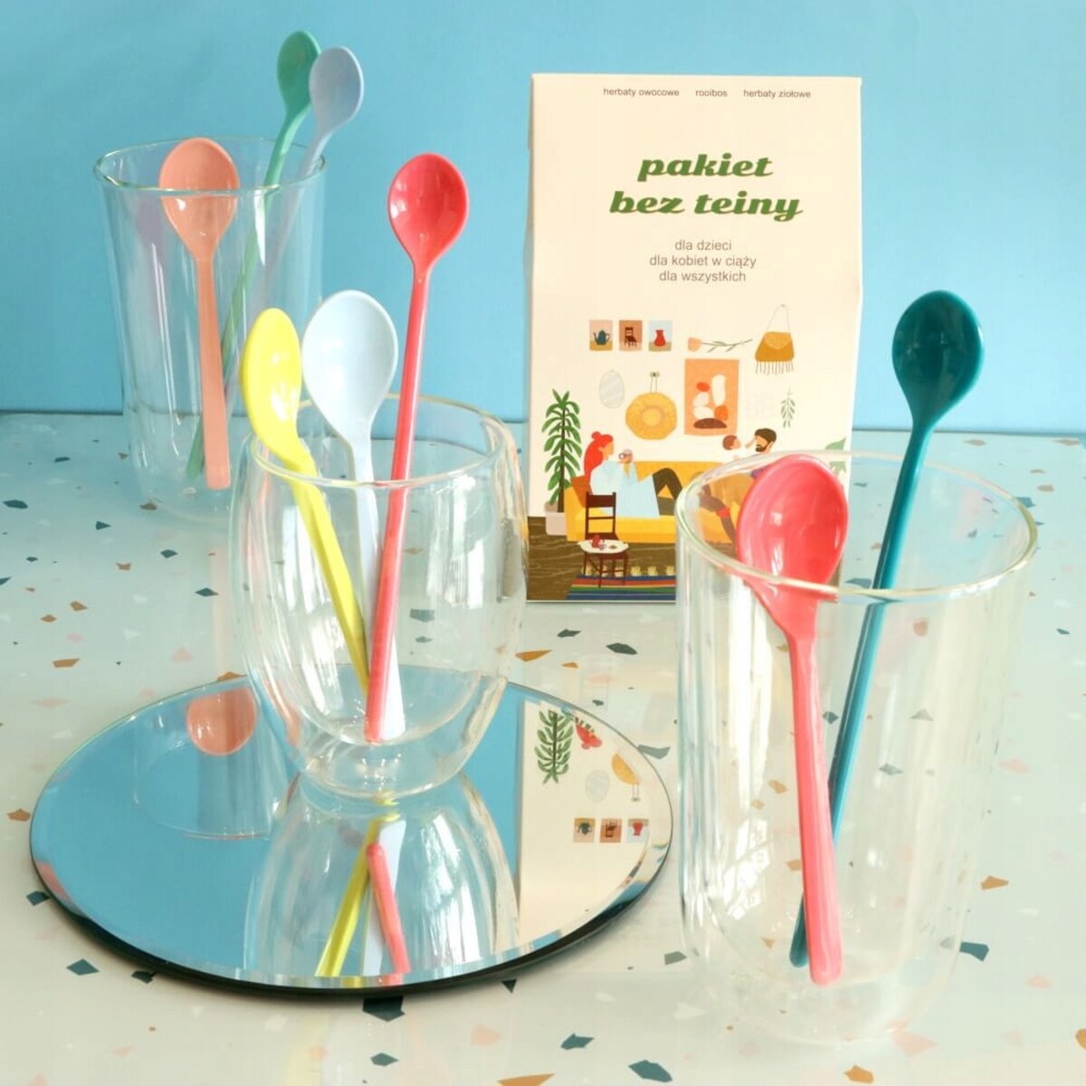 ZESTAW HERBAT "PAKIET BEZ TEINY" DLA CIĘŻARNEJ KOBIETY - MIX 14 HERBAT SYPANYCH BEZ TEINY I KOFEINY W SASZETKACH PO 5 GRAM NA PREZENT UPOMINEK DLA NIEJ