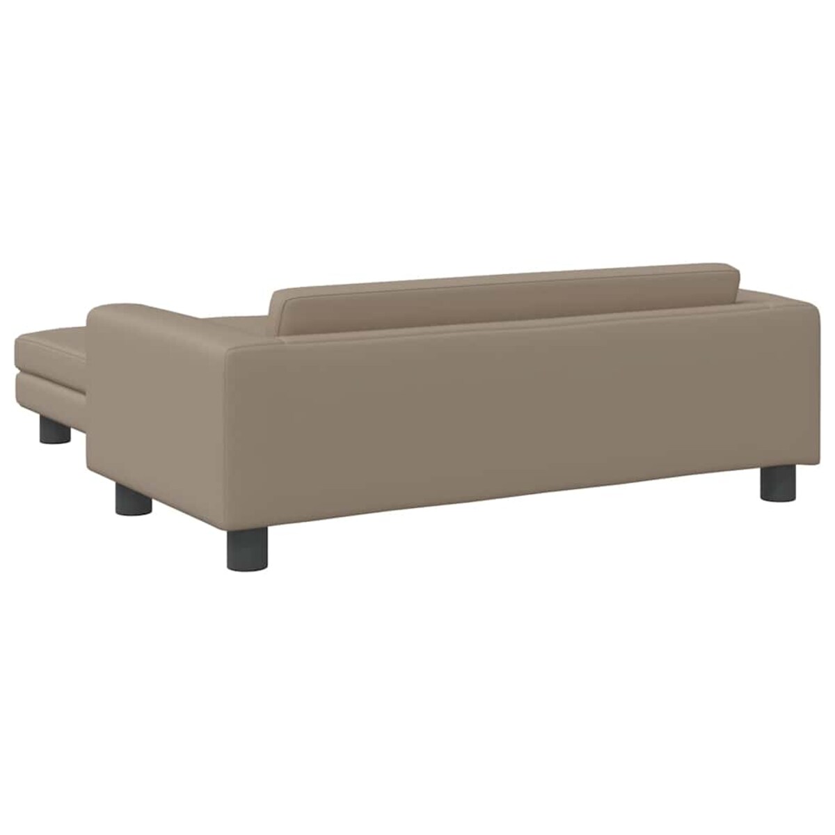 vidaXL Sofa dziecięca z podnóżkiem, cappuccino, 100x50x30 cm, ekoskóra