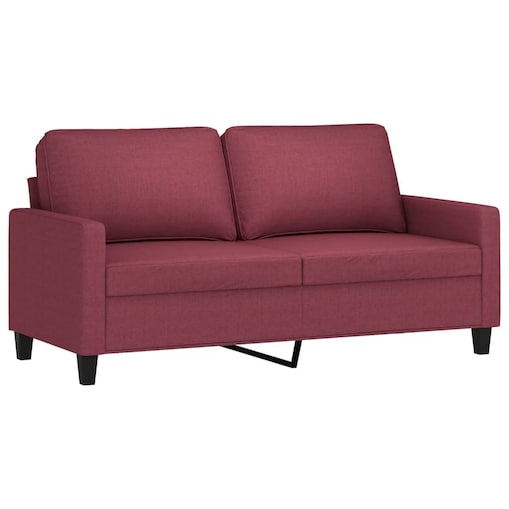 vidaXL Sofa 2-osobowa, winna czerwień, 140 cm, tapicerowana tkaniną