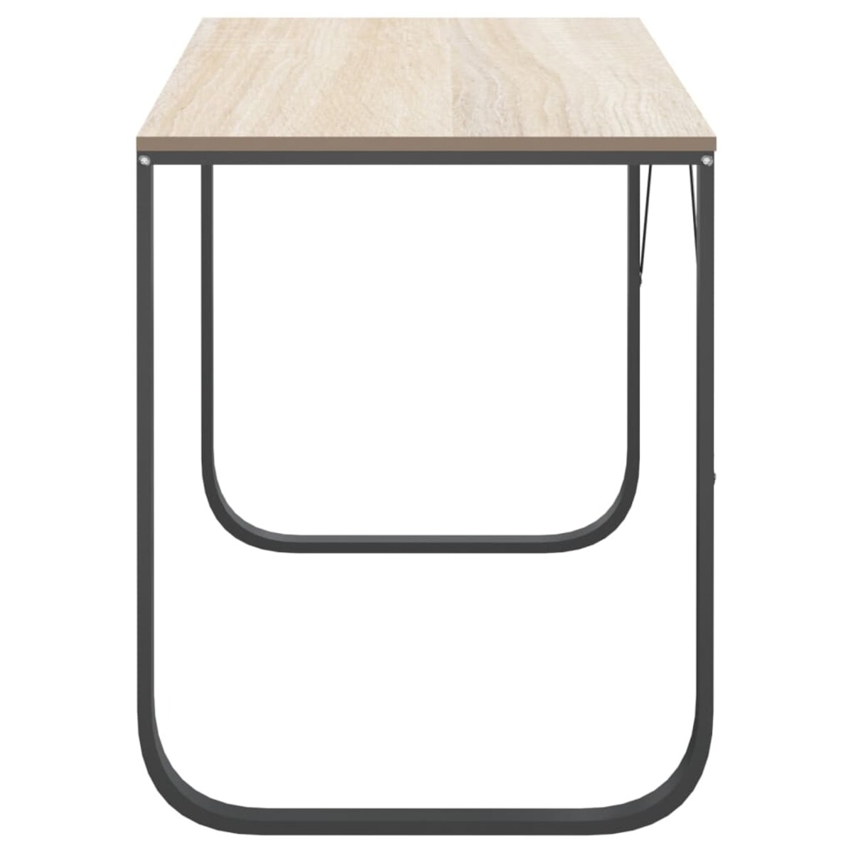 vidaXL Biurko komputerowe, czarno-dębowe, 110x60x73 cm, płyta wiórowa