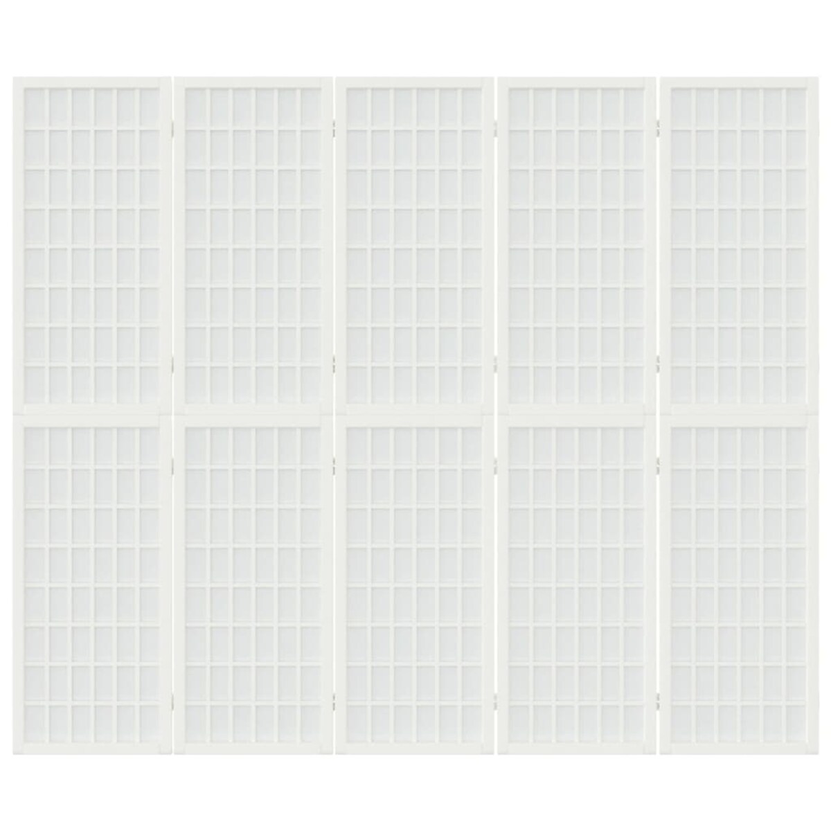 vidaXL Składany parawan 5-panelowy, styl japoński, 200x170 cm, biały