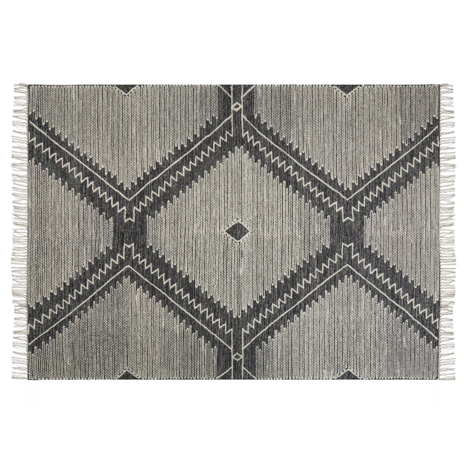 Dywan bawełniany 140 x 200 cm biało-czarny ARBAA