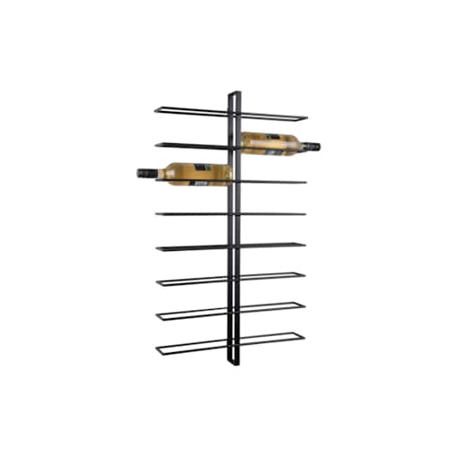 Wieszak na wino DUAL, na 16 butelek, 81 x 10 x 32,5 cm, kolor czarny, metal
