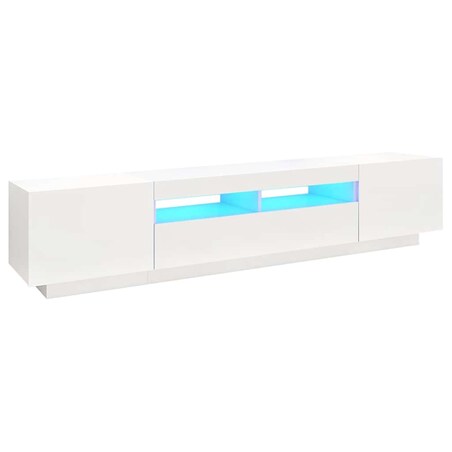 vidaXL Szafka pod TV z oświetleniem LED, biała, 200x35x40 cm