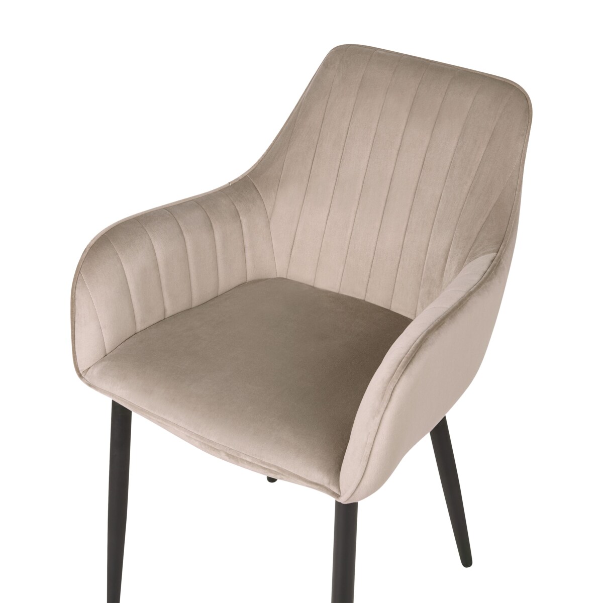 Krzesło do jadalni Zestaw 2 Welur Beżowoszary WELLSTON