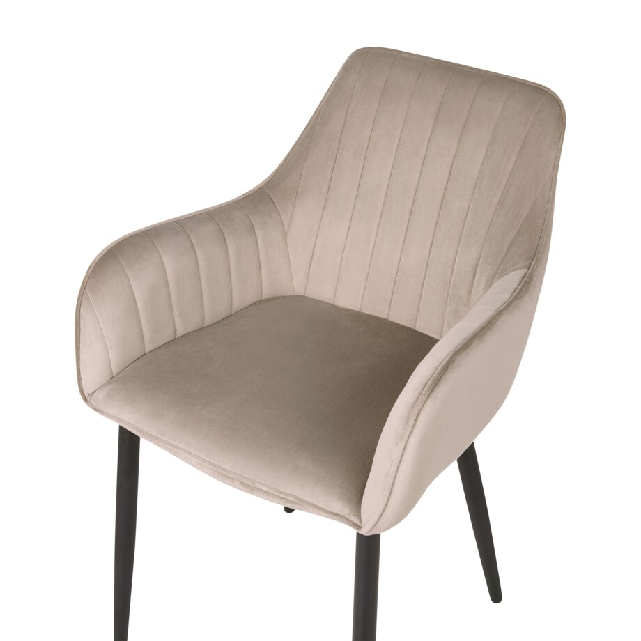 Krzesło do jadalni Zestaw 2 Welur Beżowoszary WELLSTON