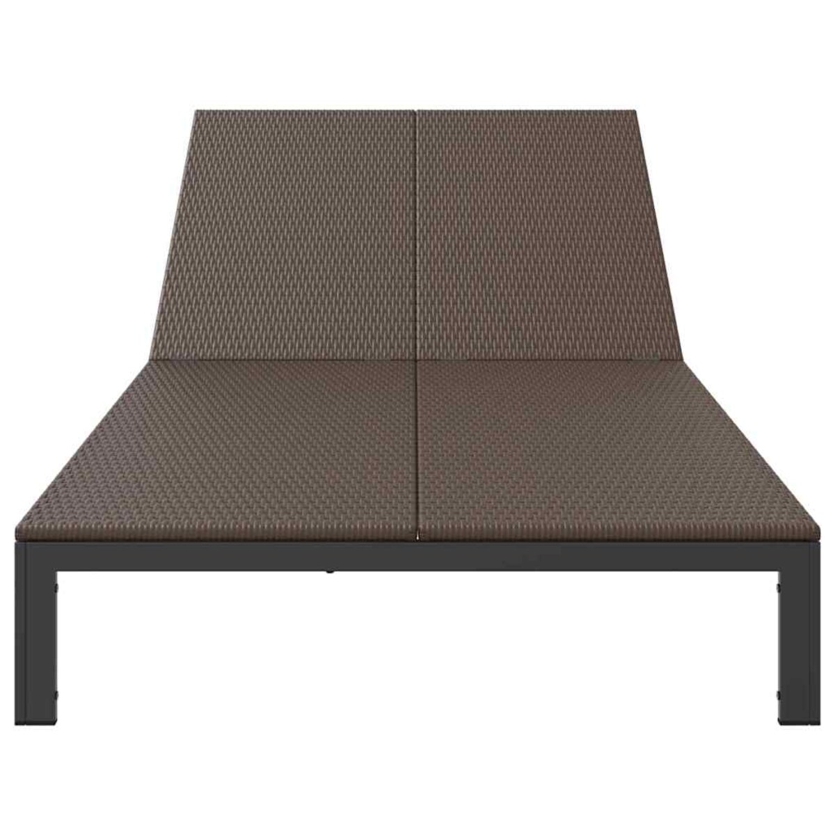 vidaXL Leżak 2-osoba Brązowy 60 x 200 x 27cm polirattan