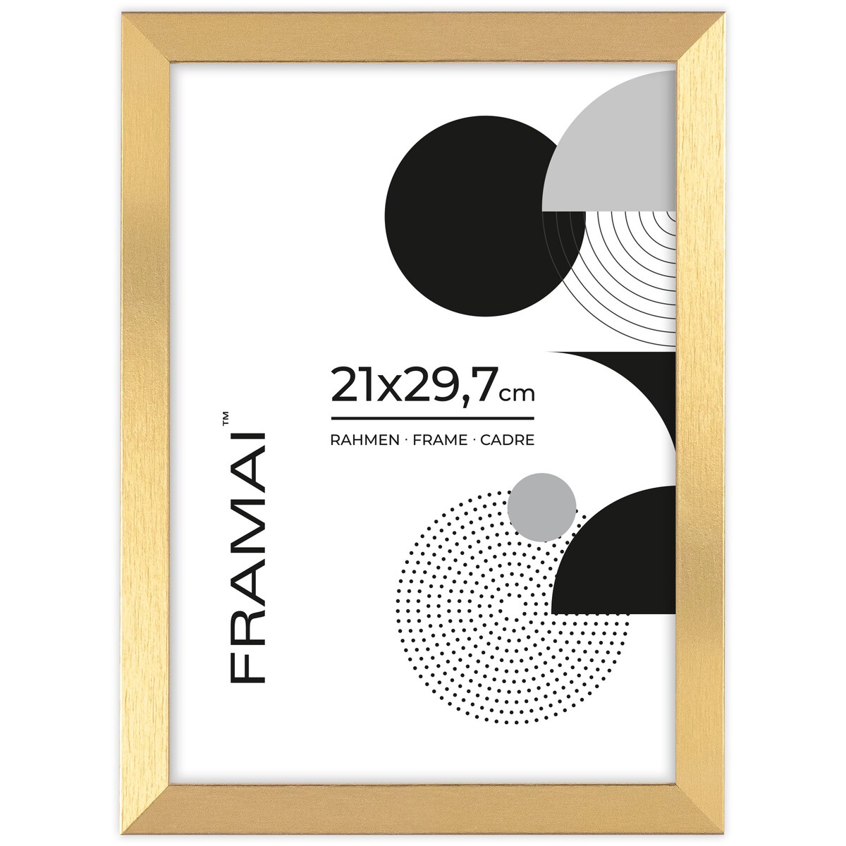 Ramka na zdjęcia 21x29,7 cm złota rama MDF z plexi do postawienia powieszenia klasyczna ramka