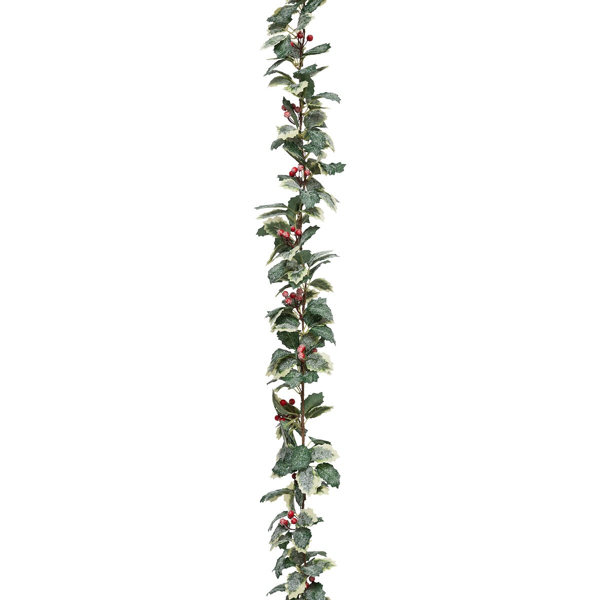 Girlanda z liści ostrokrzewu, 180 cm, kolor zielony, poliester