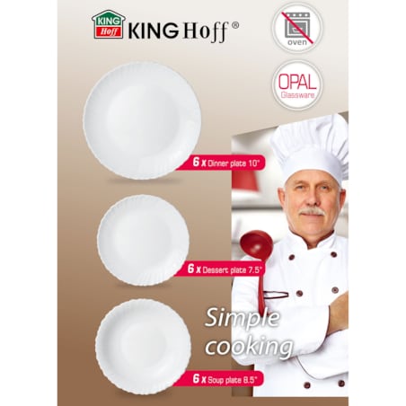Zastawa stołowa Serwis Komplet talerzy 18 elementów na 6 osób KINGHOFF