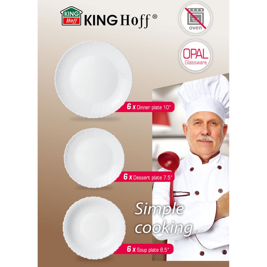 Zastawa stołowa Serwis Komplet talerzy 18 elementów na 6 osób KINGHOFF