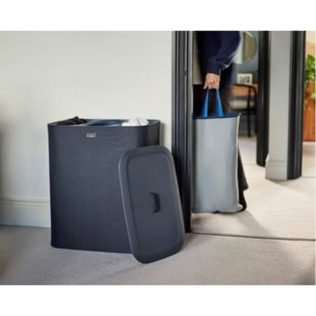 Kosz na pranie czarny Tota Trio, 90 l, Joseph Joseph