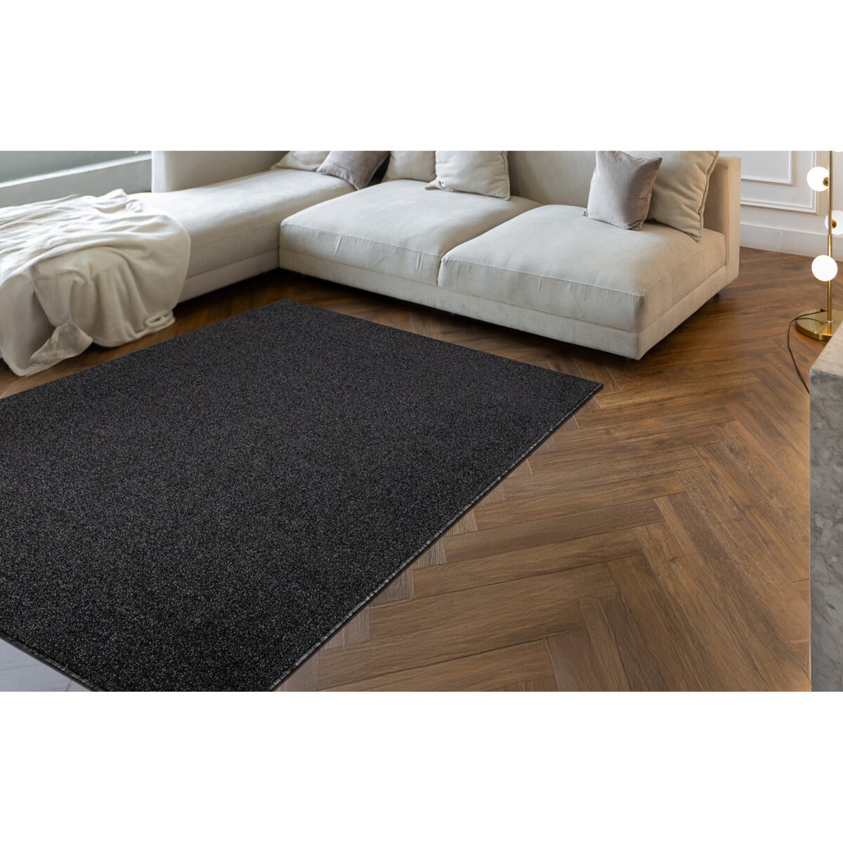 Dywan ETON PLUS Melanż antracyt / srebrny 200x200 cm