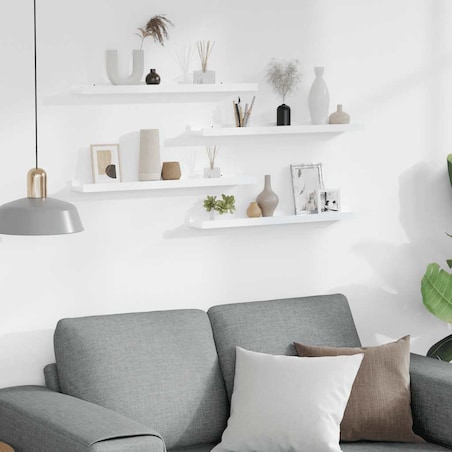 vidaXL Półki ścienne, 4 szt., białe, 60x9x3 cm