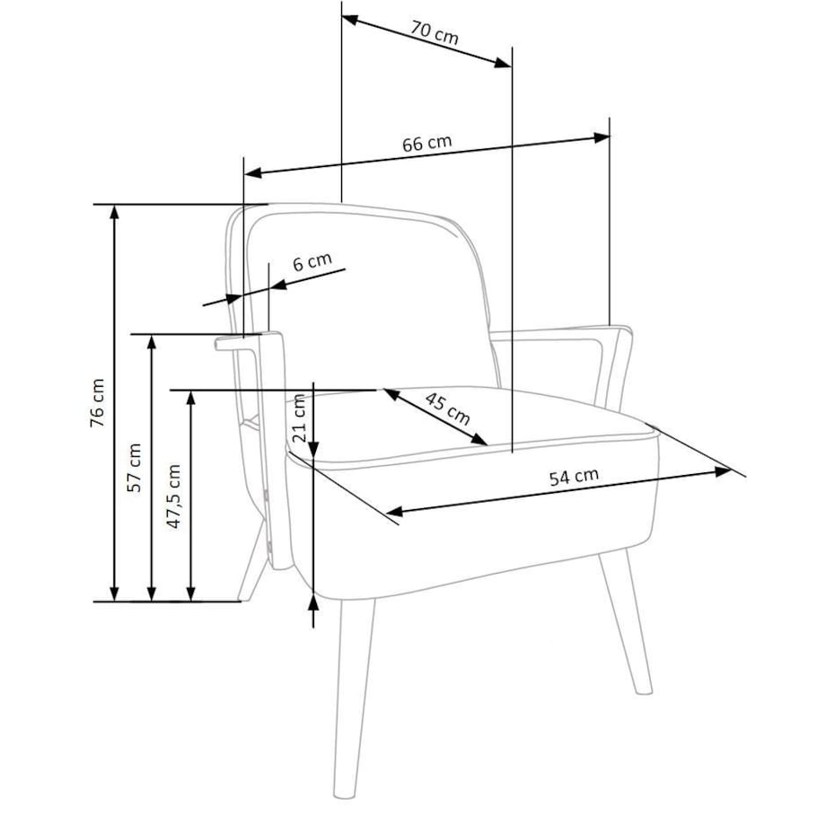 FOTEL WYPOCZYNKOWY Grejs beżowy DREWNIANE NOGI orzech