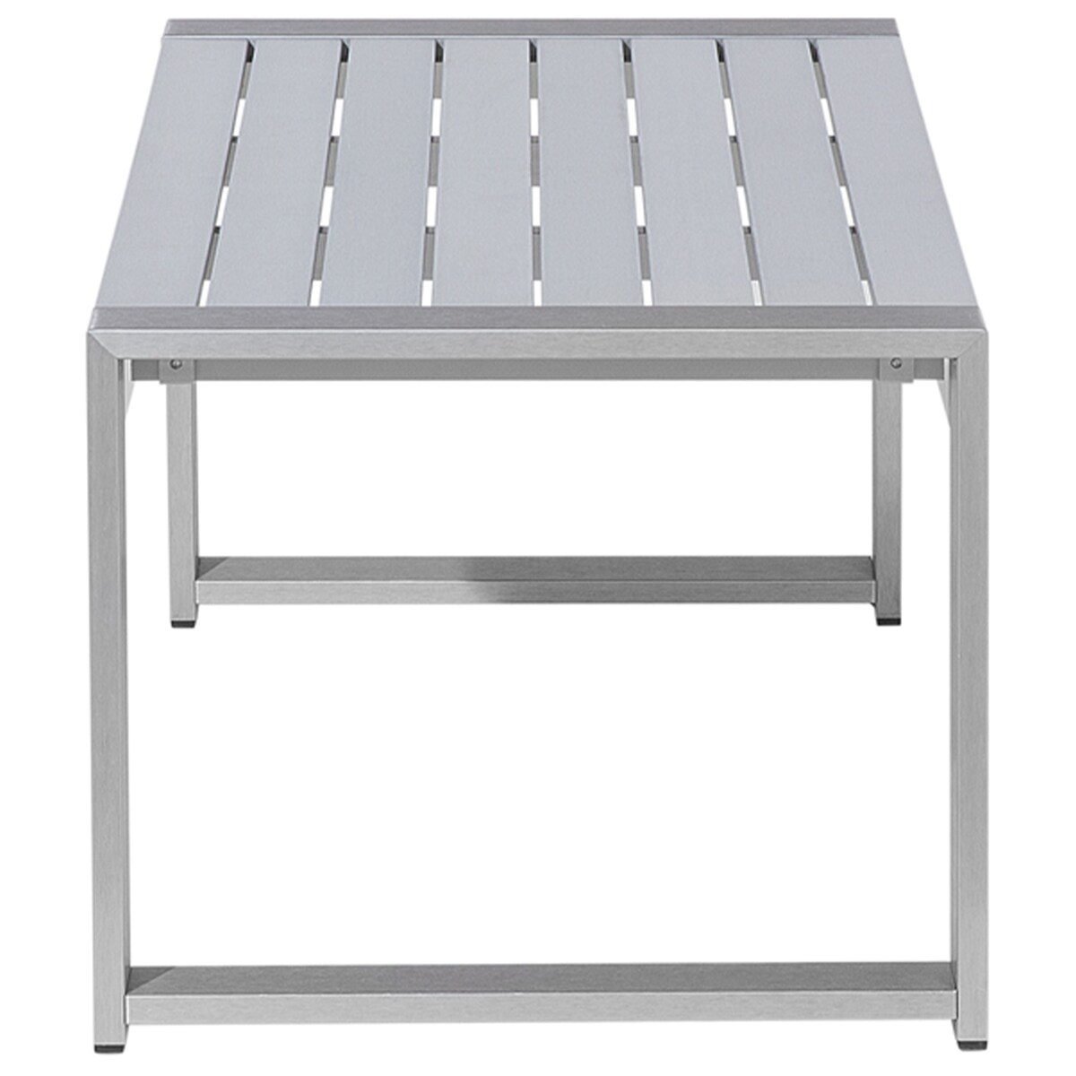 Stolik kawowy ogrodowy SALERNO 90 cm 50 cm Metal Jasnoszary