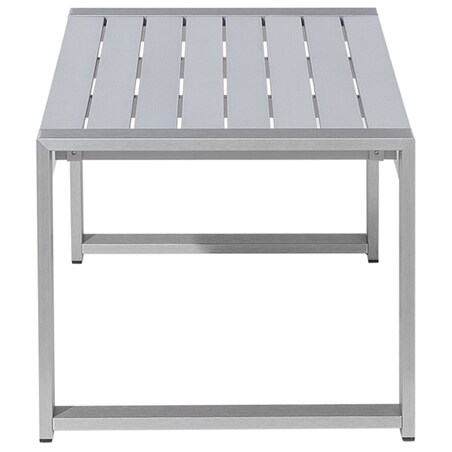 Stolik kawowy ogrodowy SALERNO 90 cm 50 cm Metal Jasnoszary