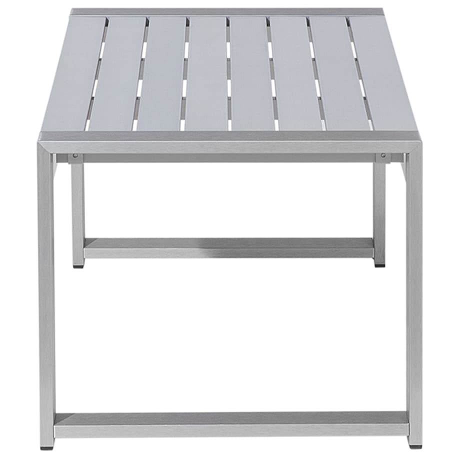 Stolik kawowy ogrodowy SALERNO 90 cm 50 cm Metal Jasnoszary