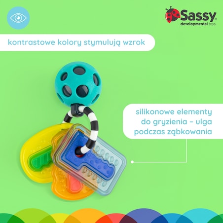Kluczyki, zabawka sensoryczna, multikolor, 0 m+, Sassy