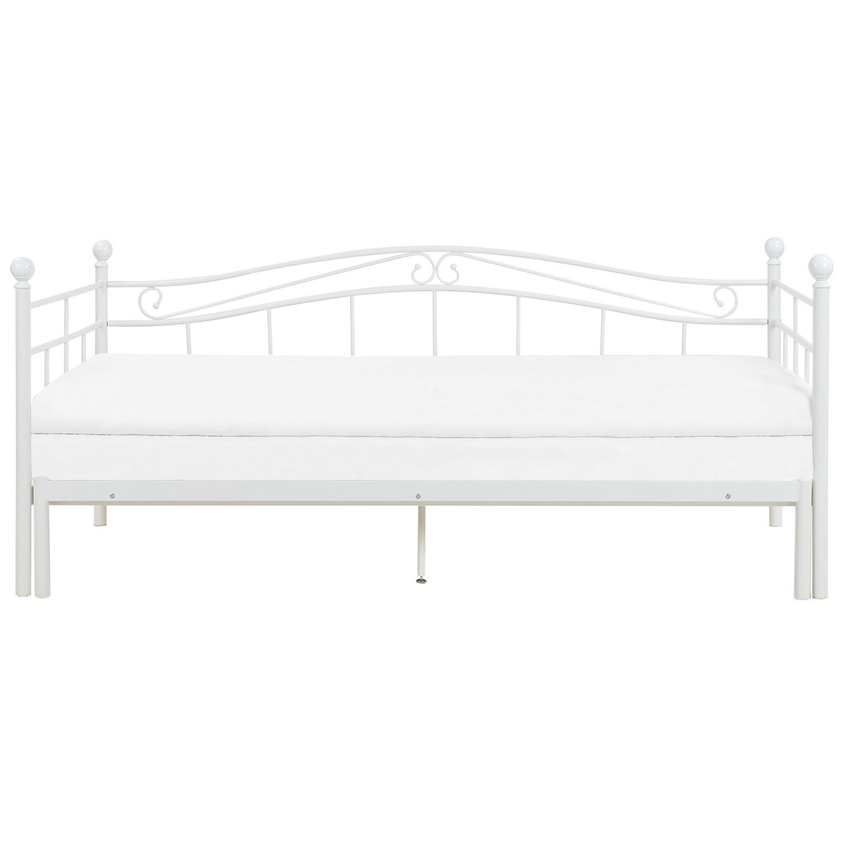 Łóżko wysuwane metalowe 90 x 200 cm białe TULLE