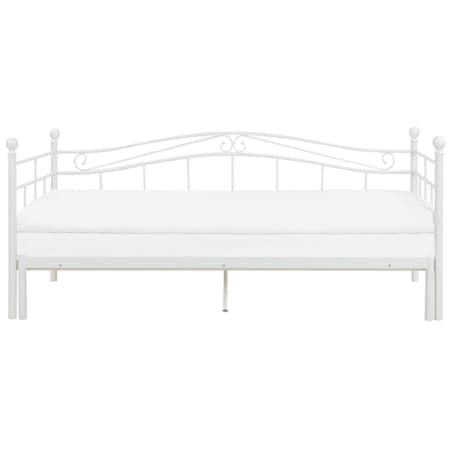 Łóżko wysuwane metalowe 90 x 200 cm białe TULLE