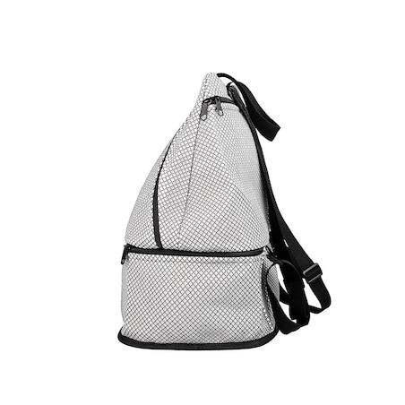 Torba sportowa, plecak na siłownię z kieszenią na buty, czarno-biały