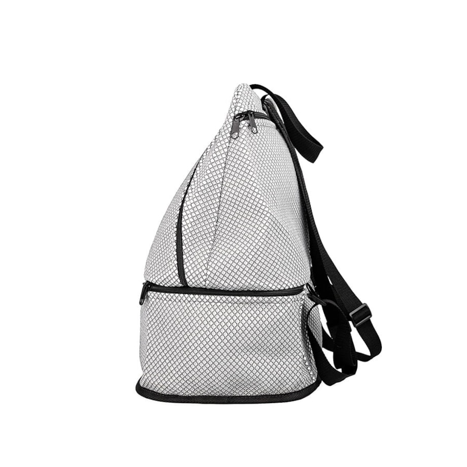 Torba sportowa, plecak na siłownię z kieszenią na buty, czarno-biały