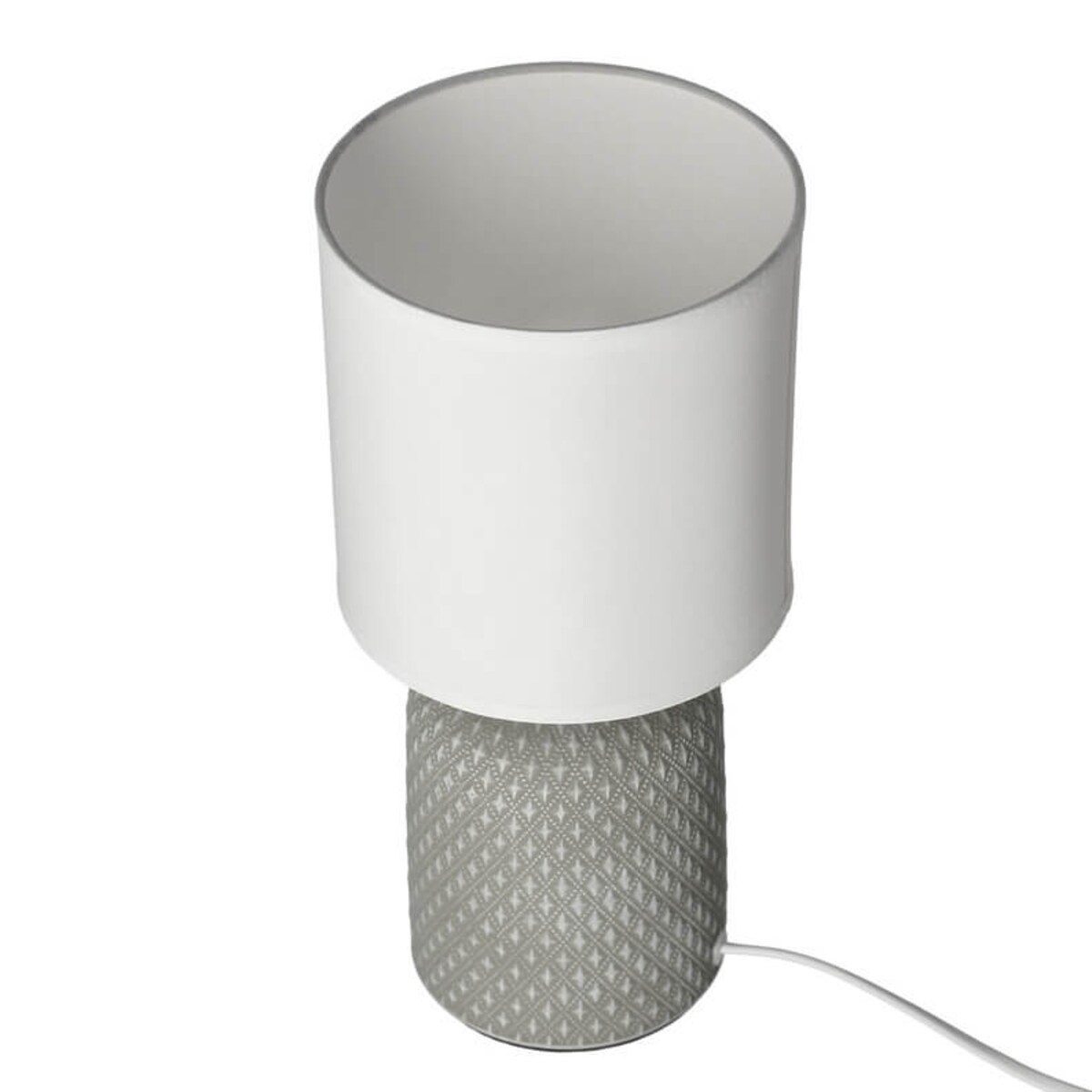 Lampka stołowa Iner 41-79886 Candellux z abażurem ceramika biała szara