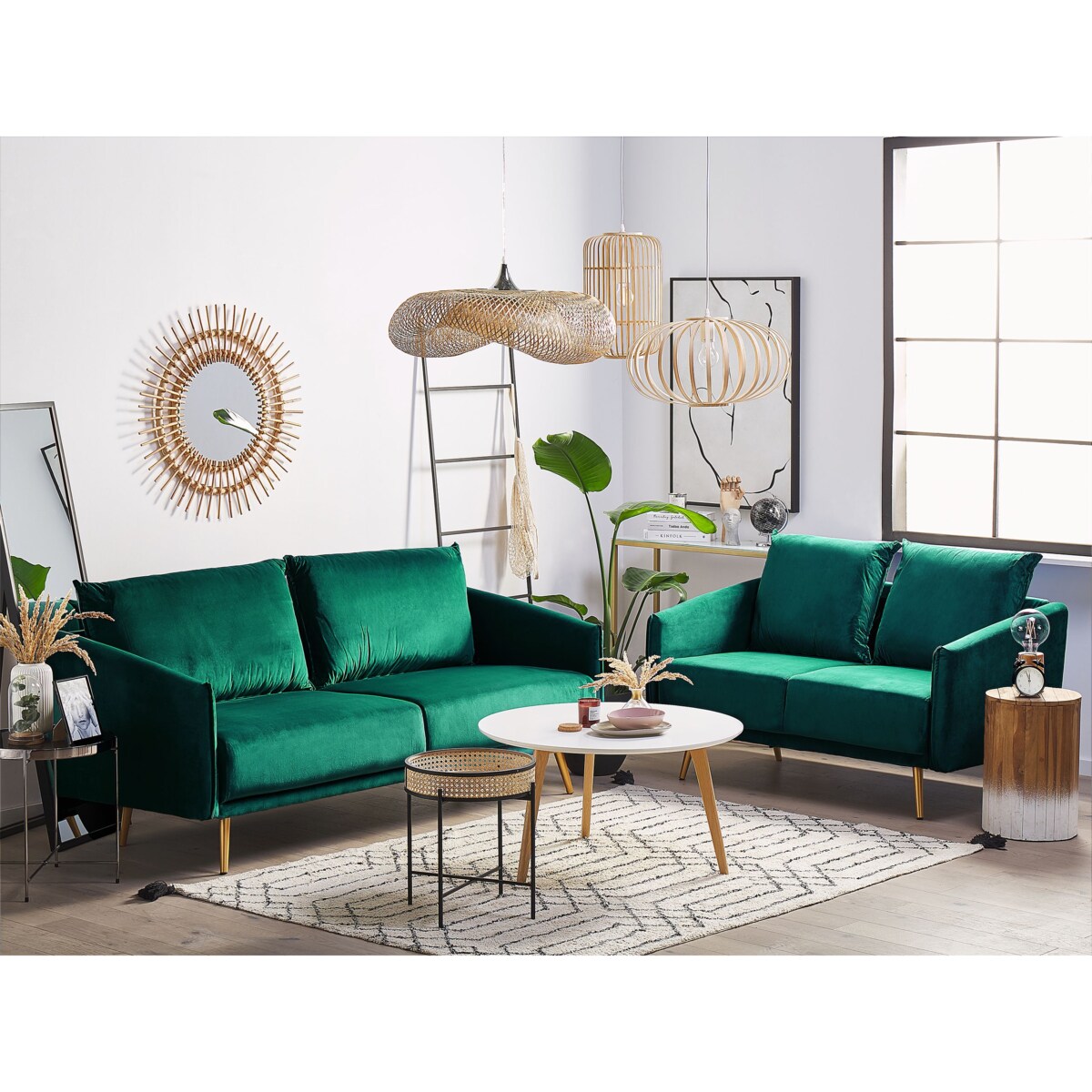 Sofa MAURA Welur Szmaragdowy dla 2 osób