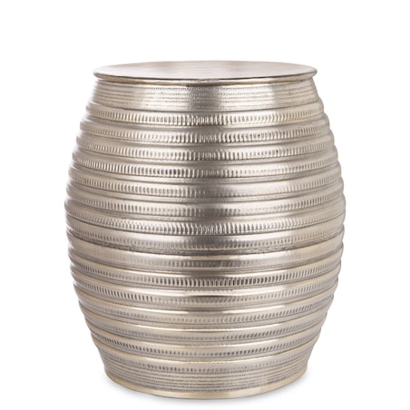 Stolik pomocniczy aluminiowy młotkowane srebro