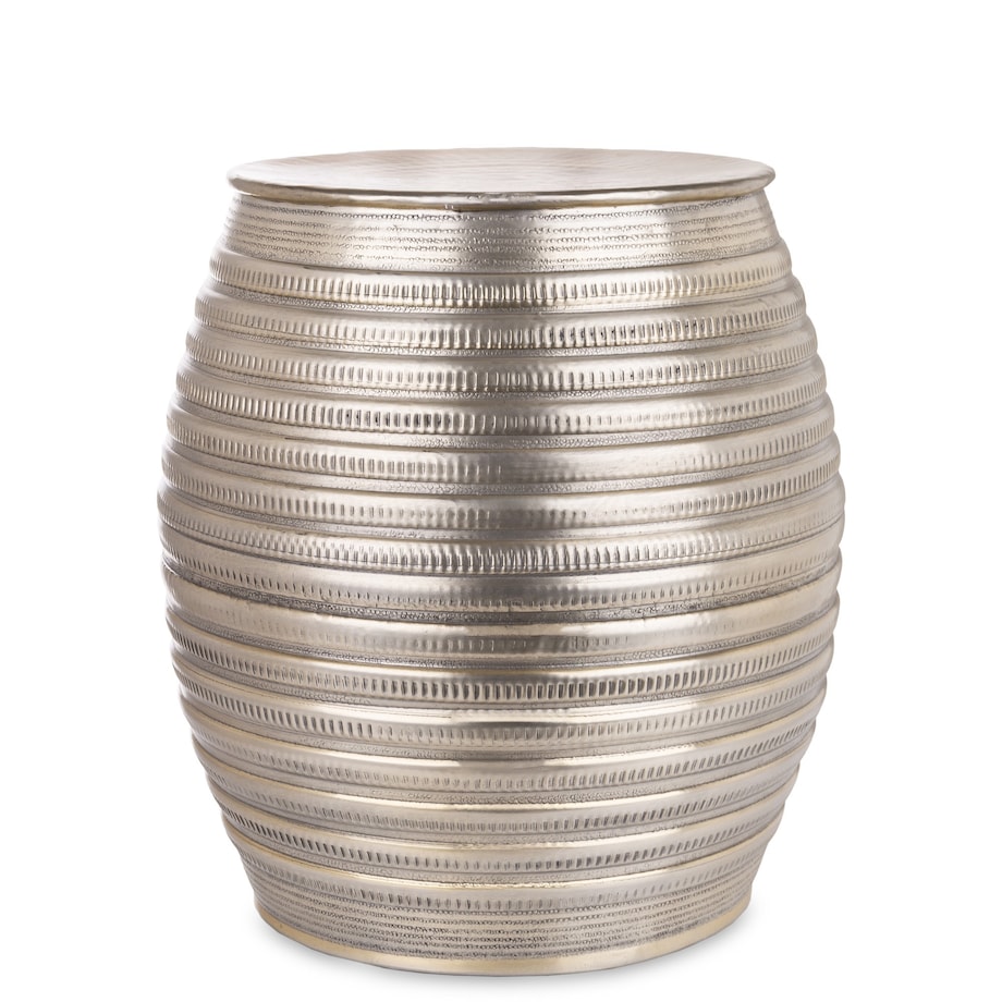 Stolik pomocniczy aluminiowy młotkowane srebro