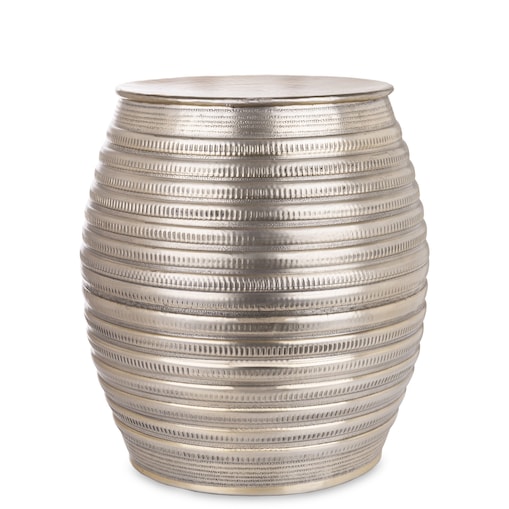 Stolik pomocniczy aluminiowy młotkowane srebro