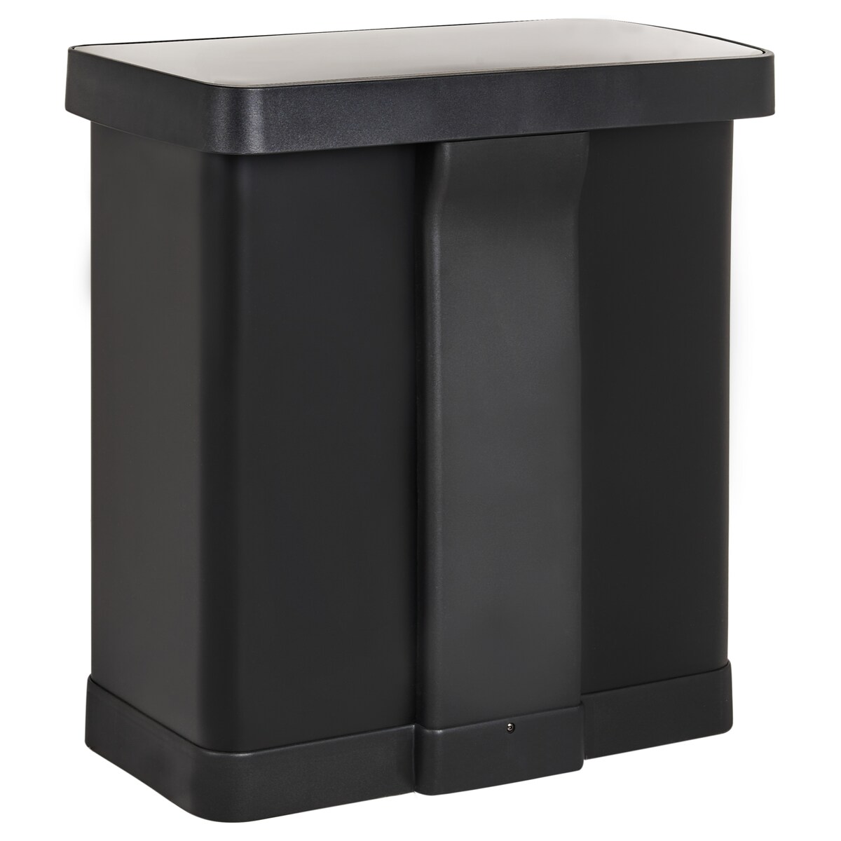 Kosz na śmieci z pedałem dwukomorowy 60 L ECOSORT Metal Czarny
