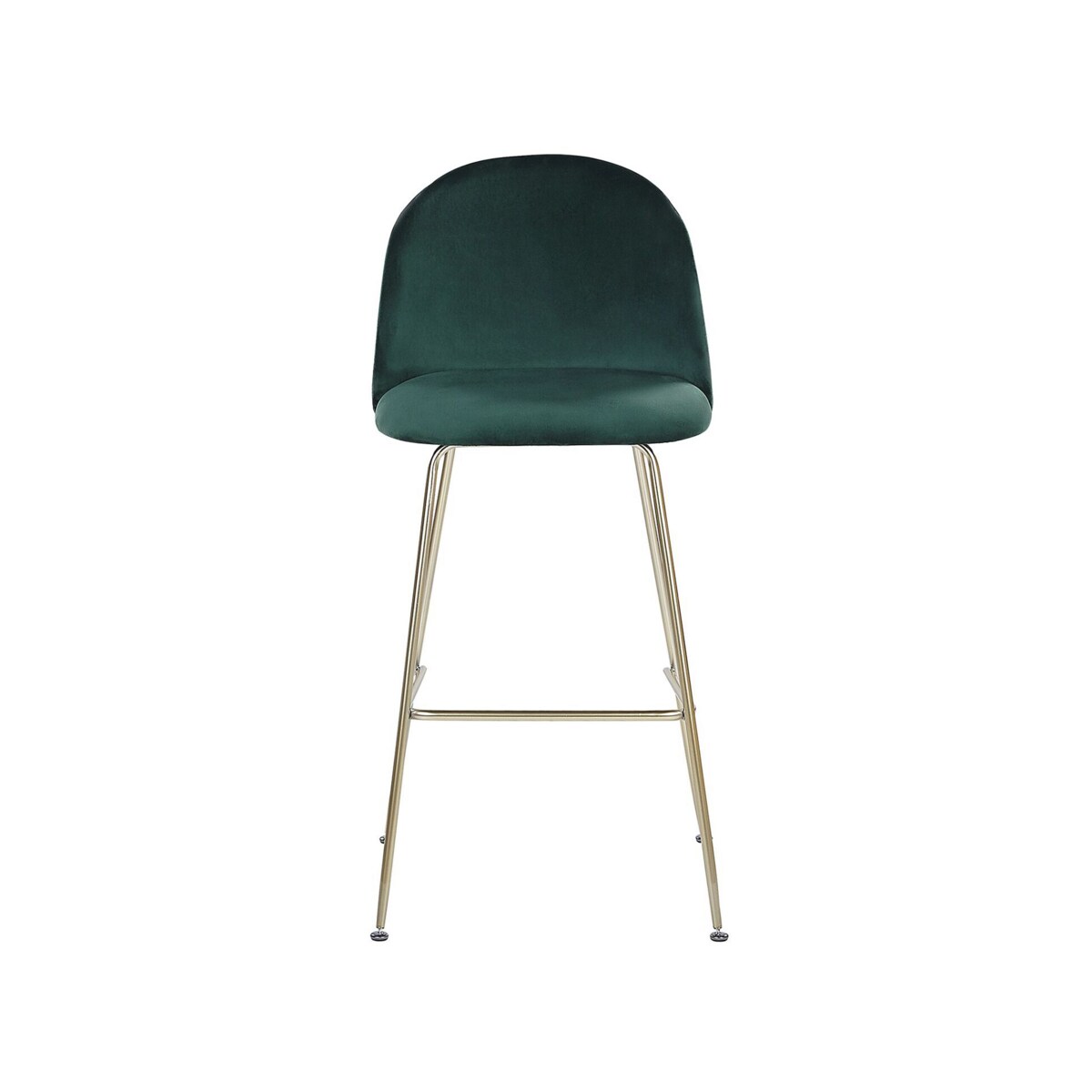 Zestaw 2 krzeseł barowych welurowy zielony ARCOLA
