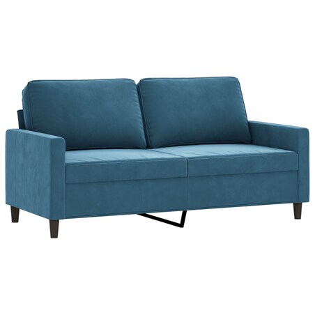 vidaXL Sofa 2-osobowa, niebieski, 140 cm, tapicerowana aksamitem
