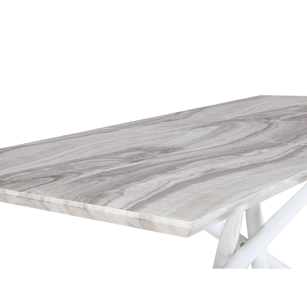 Stół do jadalni rozkładany 160/200 x 90 cm efekt marmuru z białym MOIRA