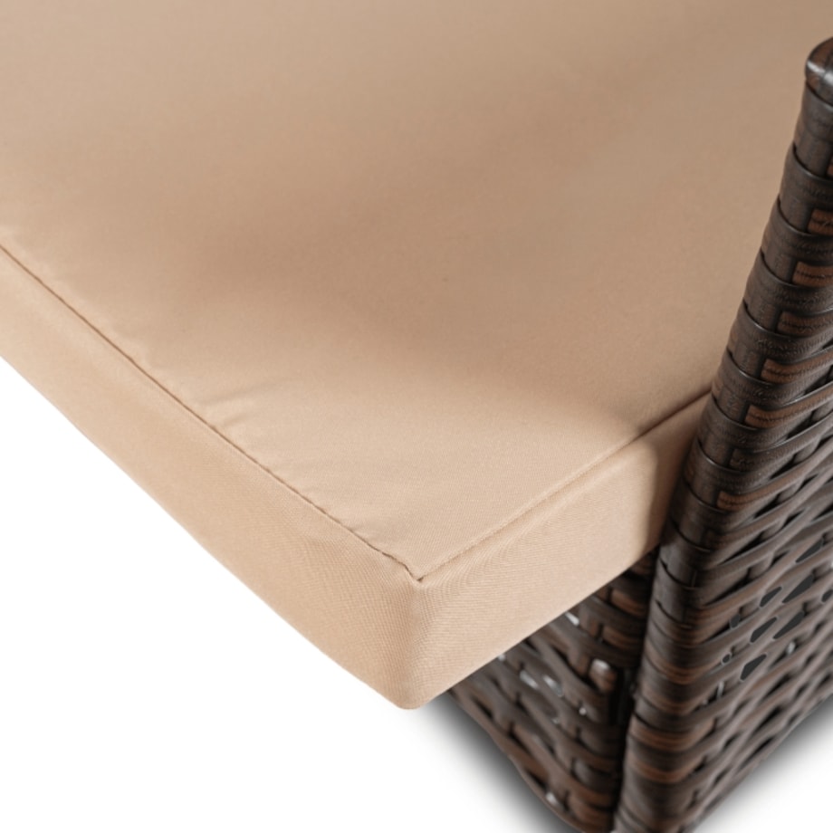 Zestaw Mebli Ogrodowych Na Taras Ogród Stół + 4x Krzesło Brązowy Beż MORADO