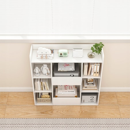 Regał otwarty biały 106x104x30 cm komoda organizer biblioteczka