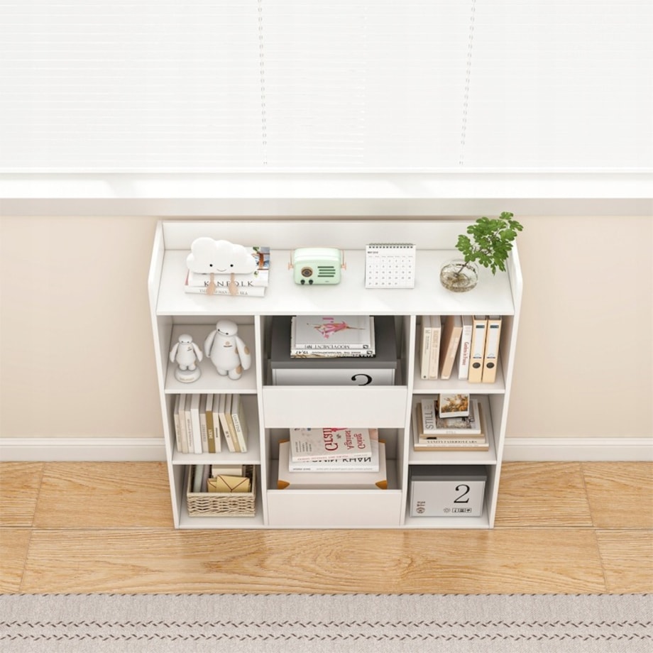 Regał otwarty biały 106x104x30 cm komoda organizer biblioteczka