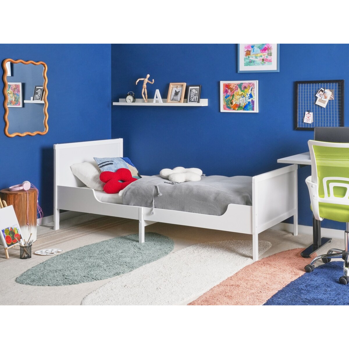 Rozsuwane łóżko dziecięce Drewno sosnowe MONTIGNY 90 x 200 cm Biały