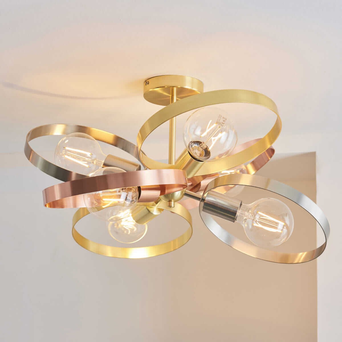 Lampa sufitowa do gabinetu Hoop 91935 Endon mosiądz miedziana nikiel