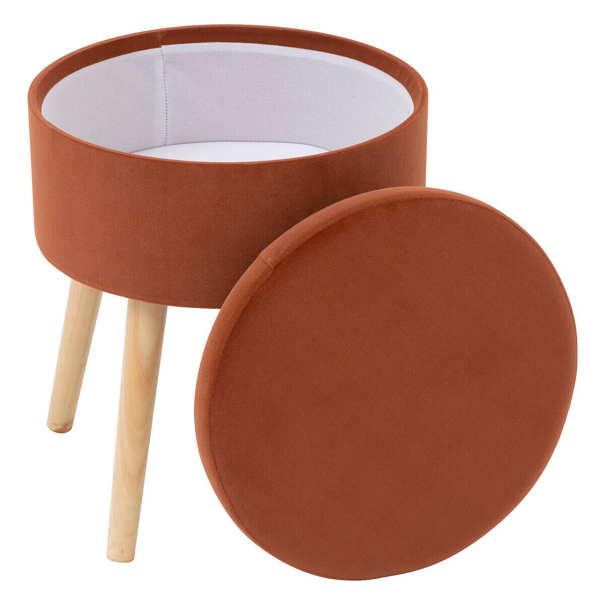 Taboret welurowy ze schowkiem TESS