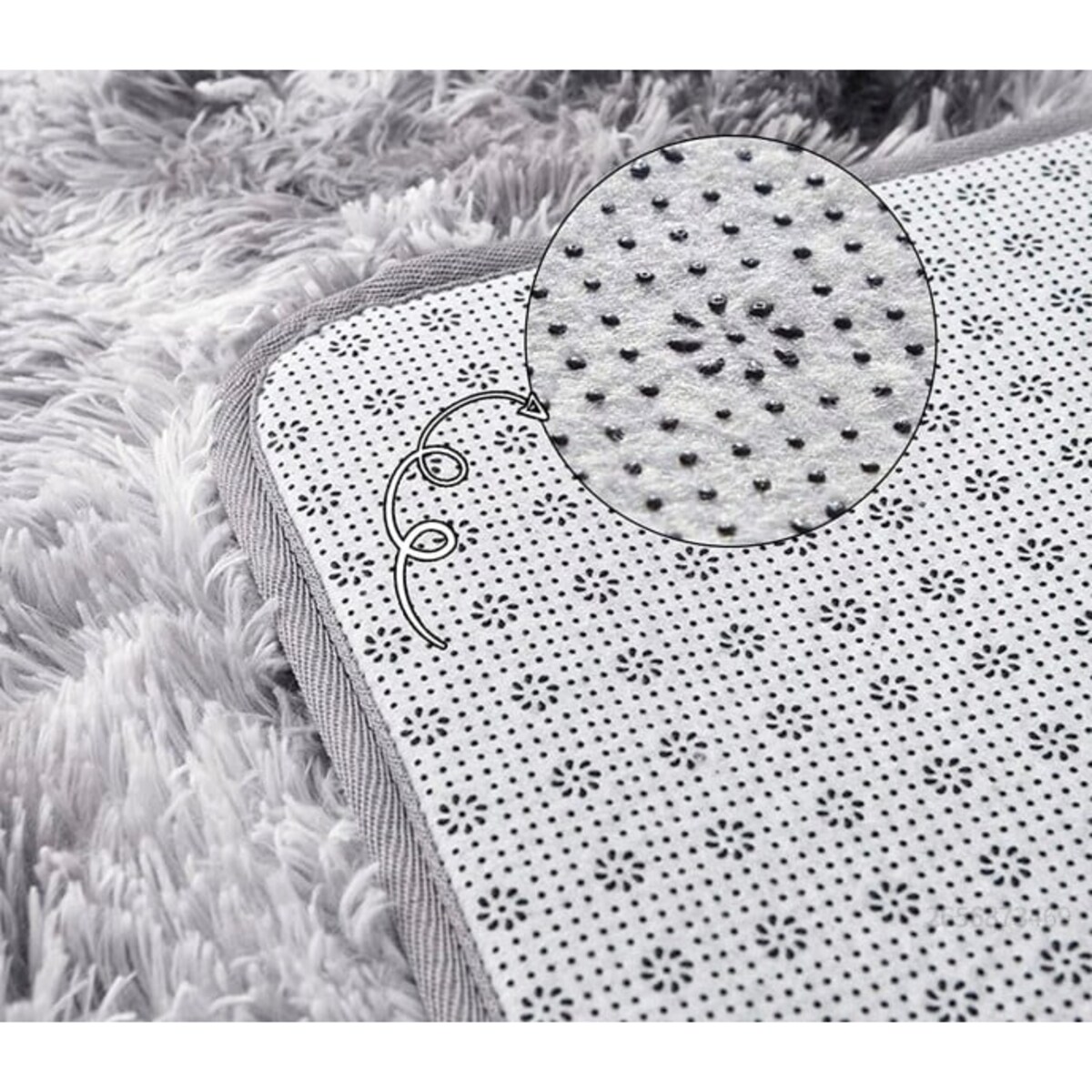 Dywan jasny szary 100x150 cm puszysty miękki