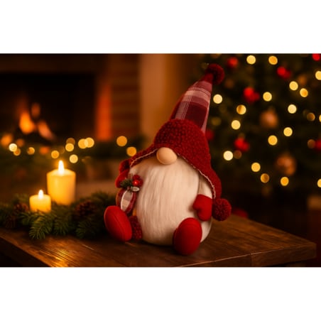 Skrzat świąteczny krasnal świecący na święta